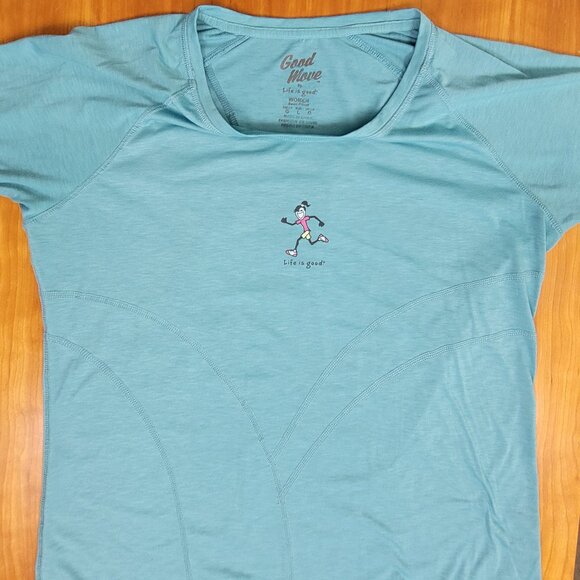 Life Is Good Women's Teal Good Move Long Sleeve Athletic Tee - L - Picture 6 of 8